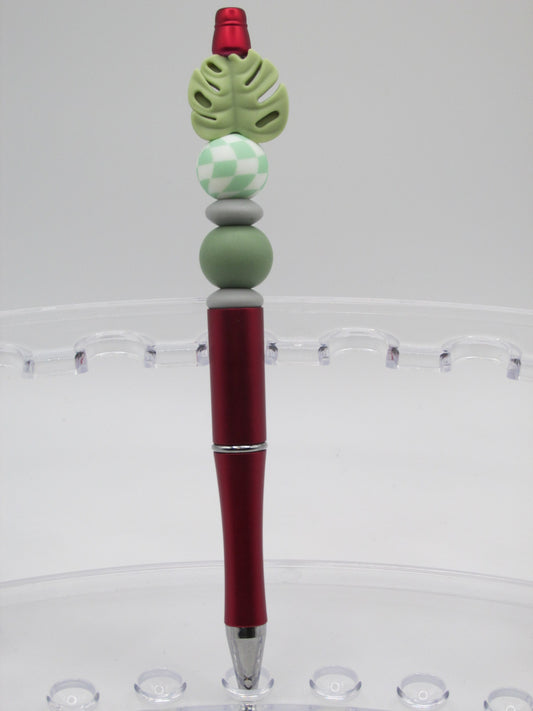 Sage Monstera on Red