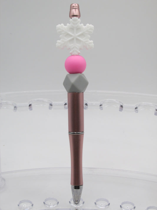 White Snowflake on Sweet Pink
